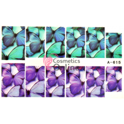 Stickere Mollylac cu apa pentru unghii Cod A-615 - 63202 Fluturi